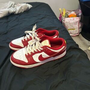 Nike Red and White Men's Sneakers